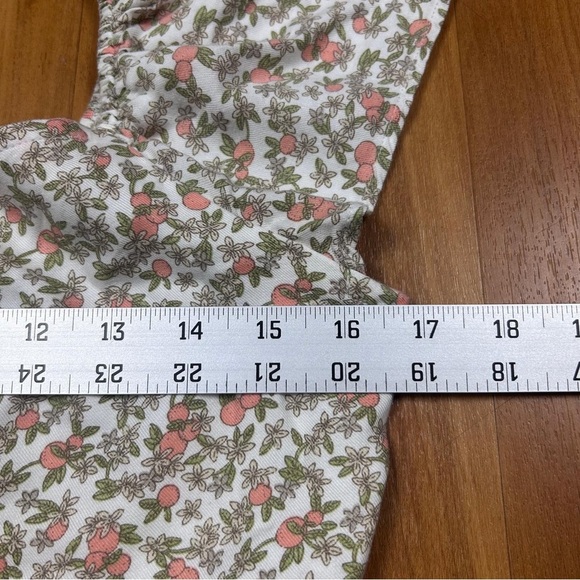 American Eagle Floral Front Tie Smocked Crop Top with Puff Sleeves–Boho Blouse - Picture 6 of 8